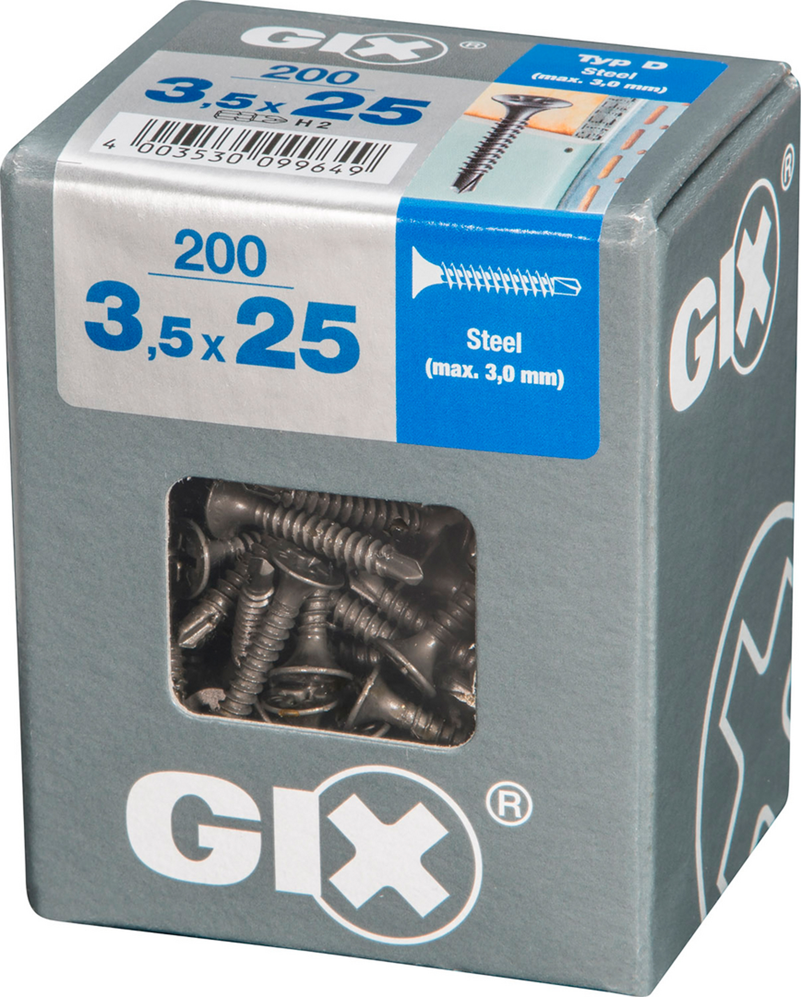 Spax tornillo gix p/broca fosfatado negro ph